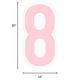 Blush Pink Number (8) Corrugated Plastic Yard Sign, 30in